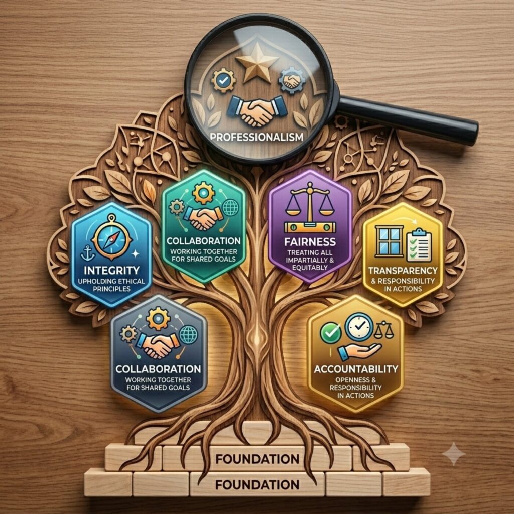Core values represented through accountable public service principles